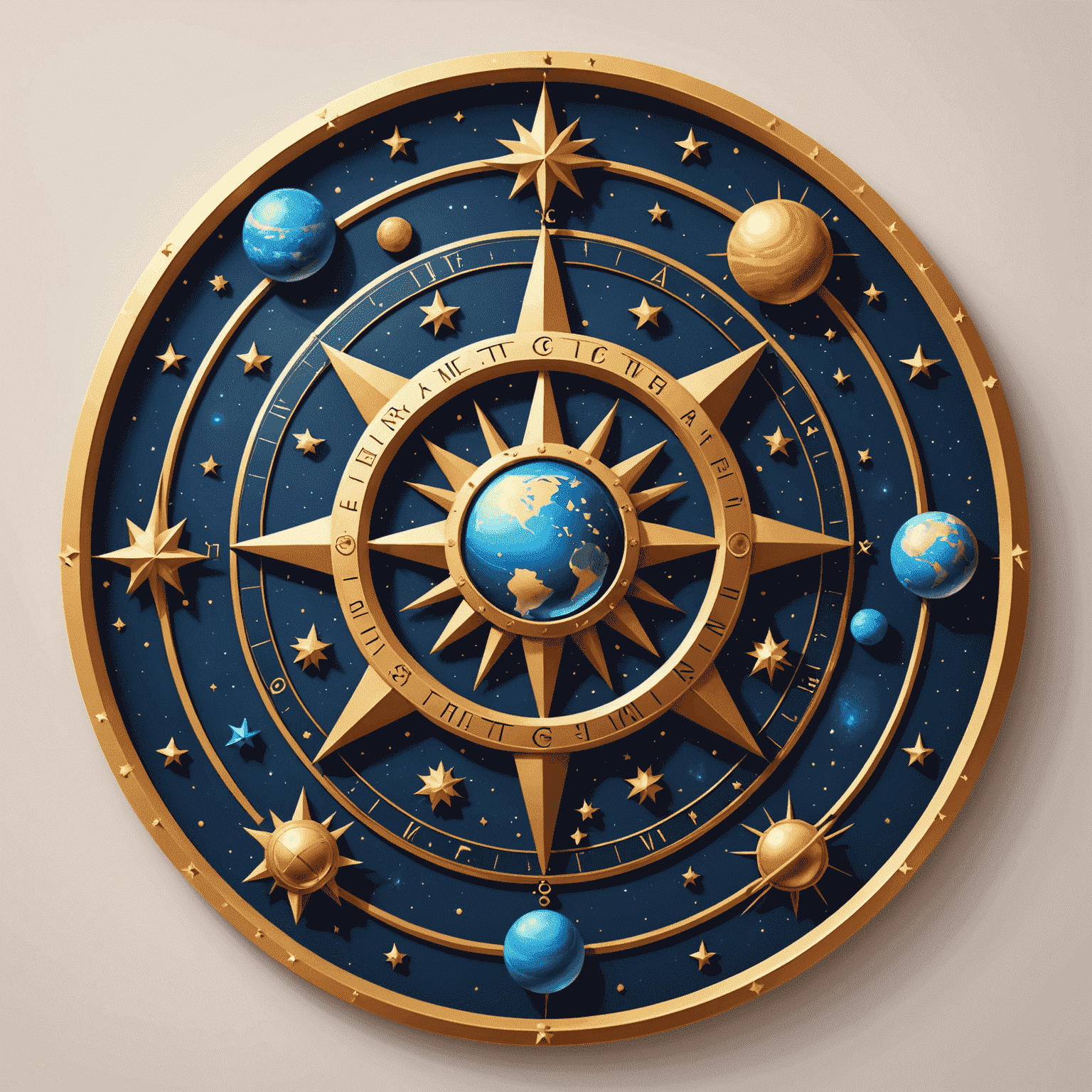 Logo Astrology Personal Service - štylizovaný horoskop s hviezdami a planétami