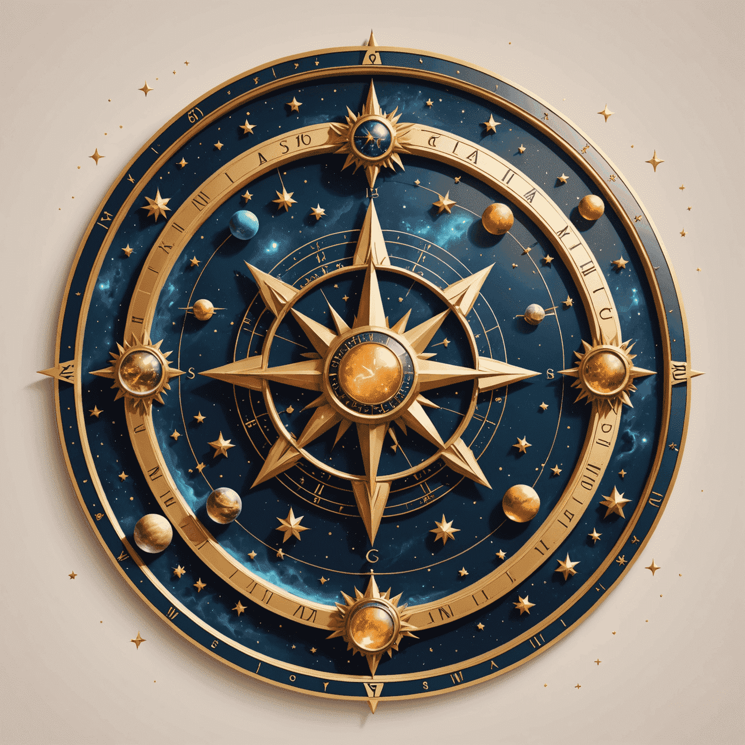 Logo Astrology Personal Service - štylizovaný horoskop s hviezdami a planétami