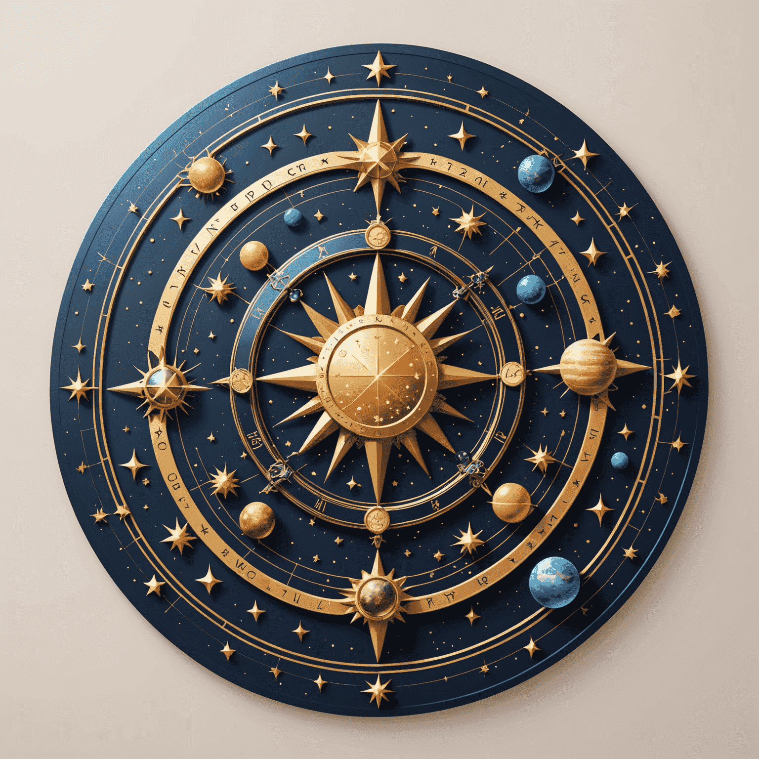 Logo Astrology Personal Service - štylizovaný horoskop s hviezdami a planétami