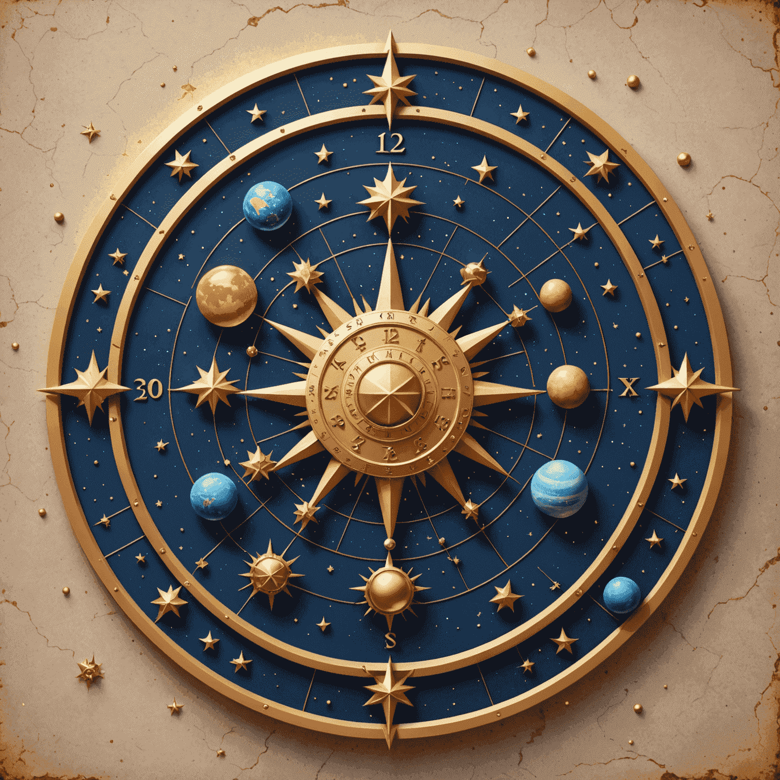Logo Astrology Personal Service - štylizovaný horoskop s hviezdami a planétami