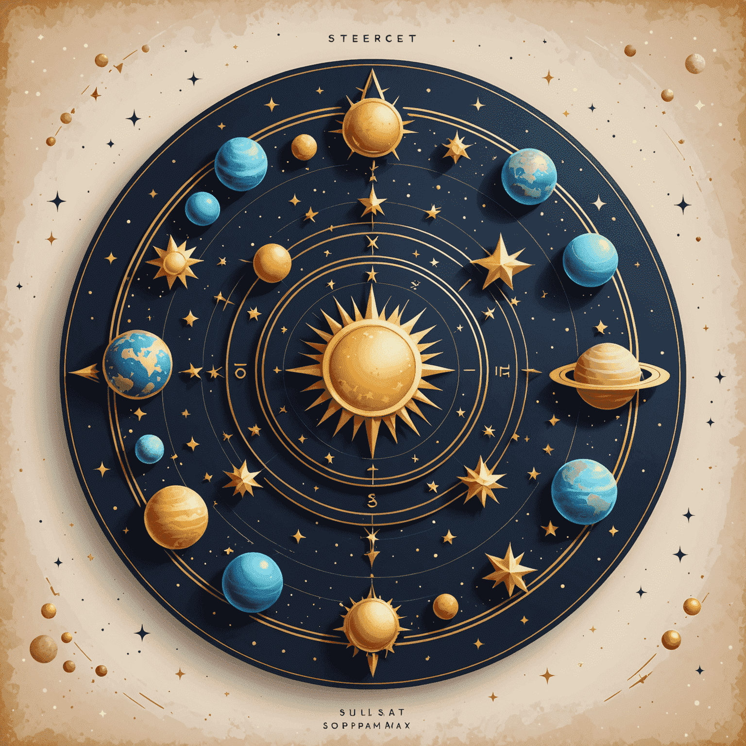 Logo Astrology Personal Service - štylizovaný horoskop s hviezdami a planétami