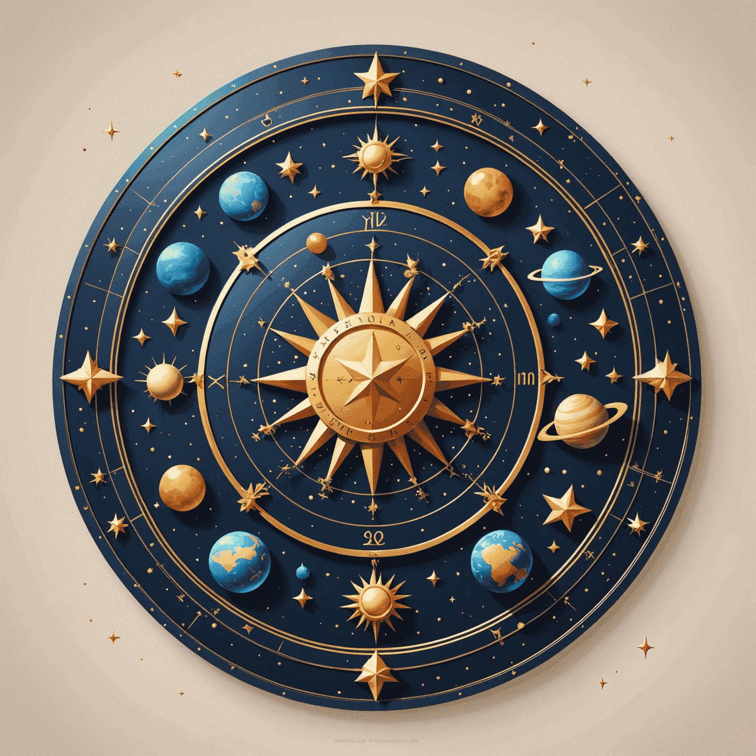 Logo Astrology Personal Service - štylizovaný horoskop s hviezdami a planétami