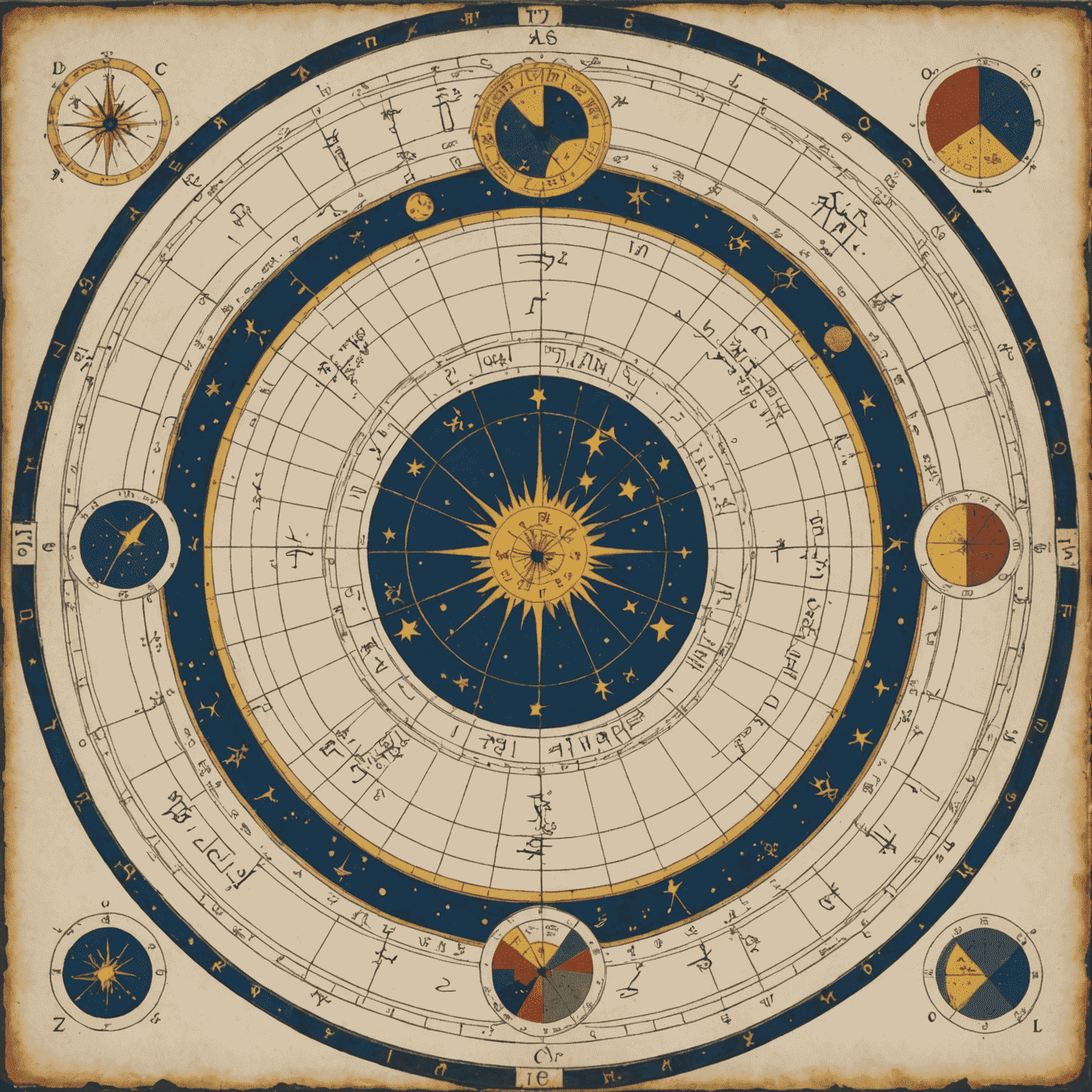 Obraz zobrazujúci dve prepojené astrologické mapy, symbolizujúce partnerskú astrológiu