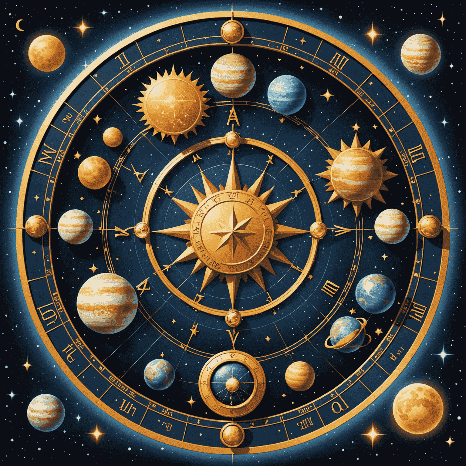 Detailný natal horoskop s planetárnymi aspektmi a domami